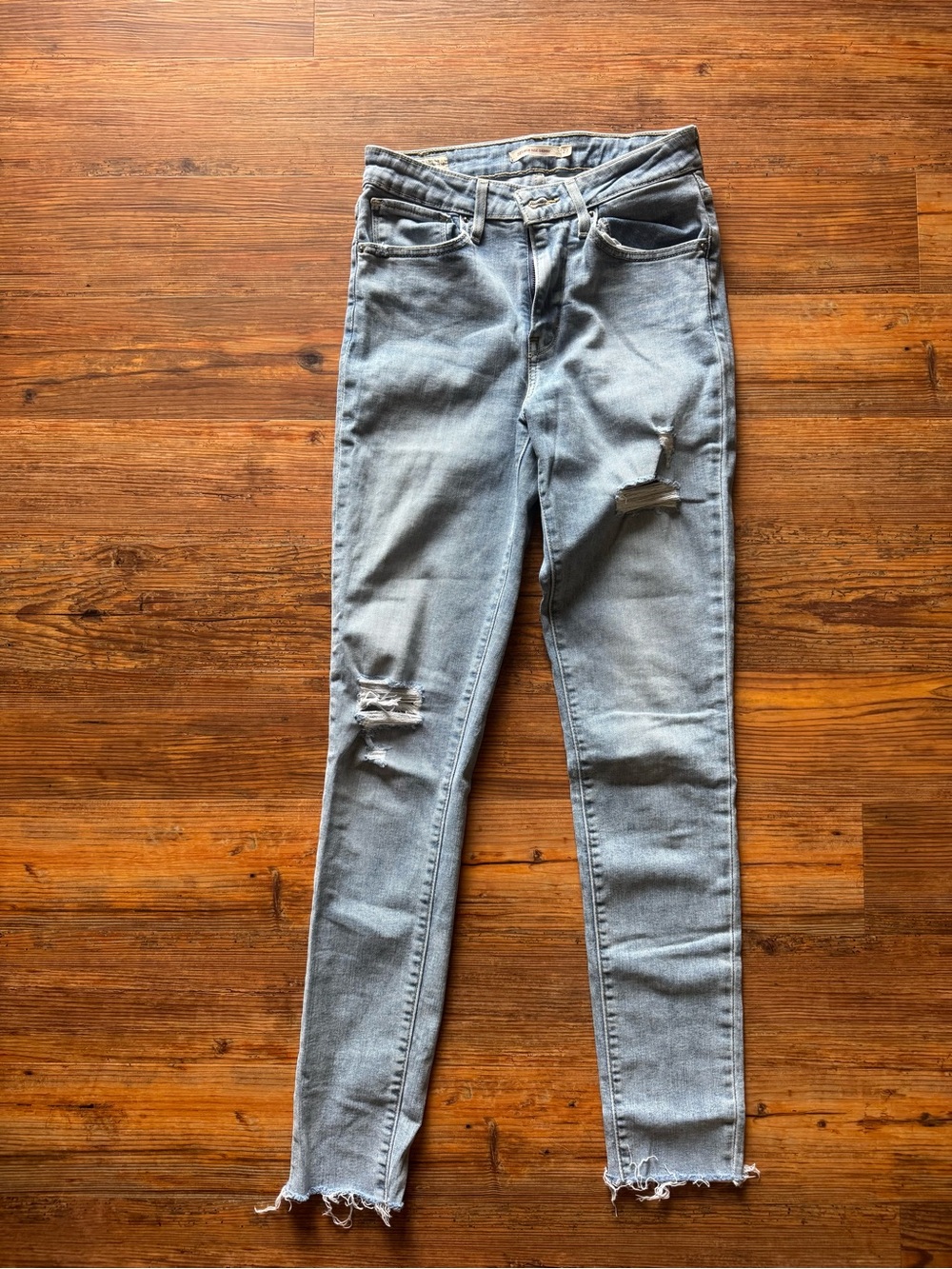 Levi's Light Blue Distressed Skinny Jeans